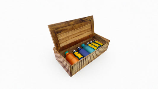 Storage Box with Lift Up Lid in Teak Wood