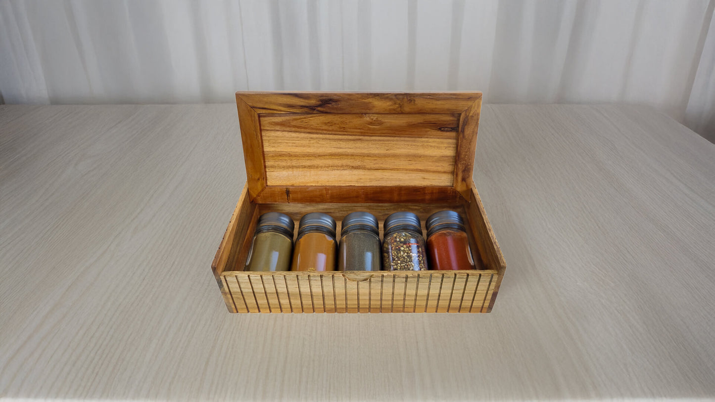 Storage Box with Lift Up Lid in Teak Wood