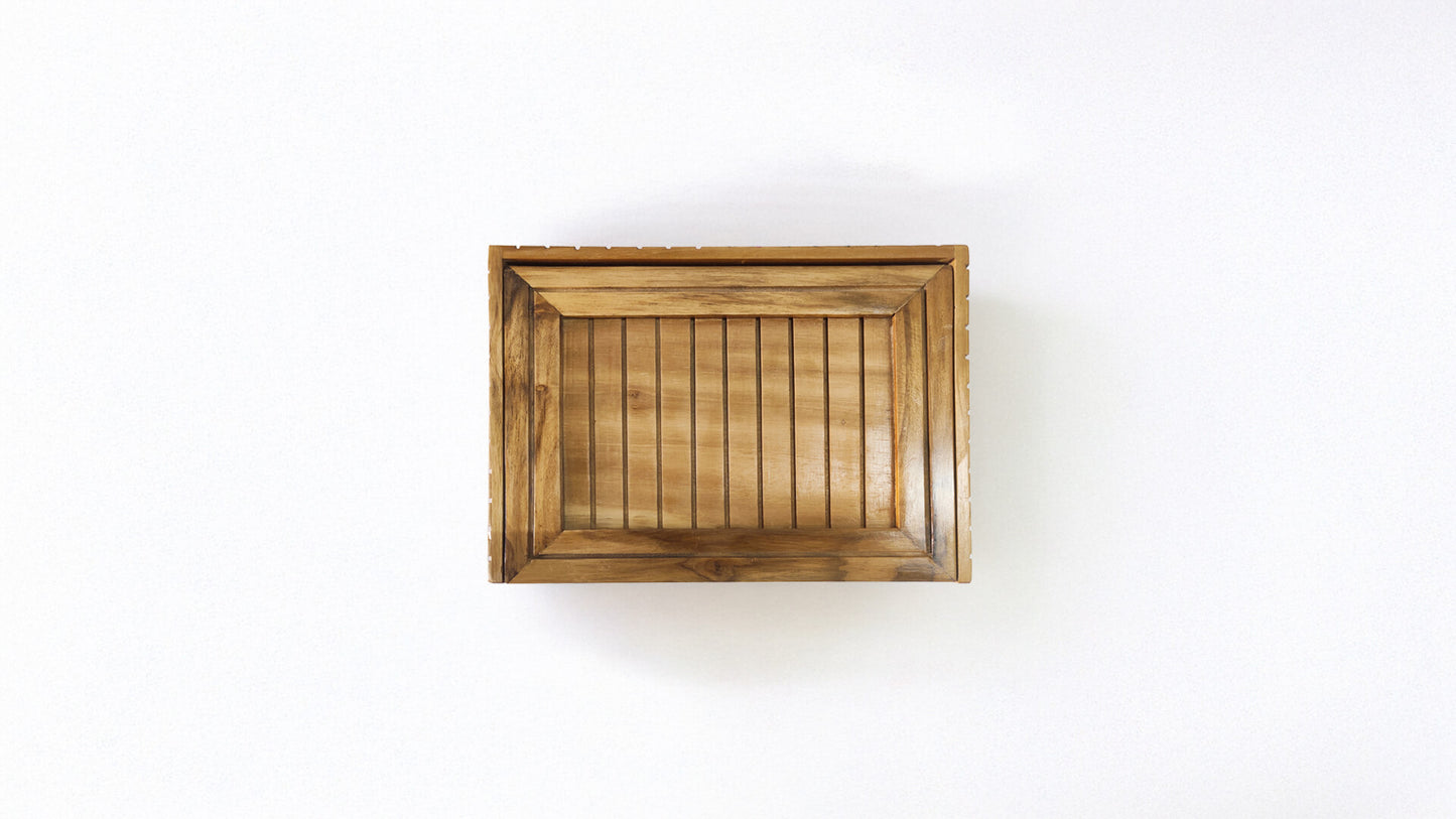 Storage Box with Lift Up Lid in Teak Wood