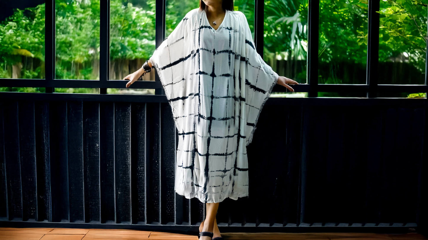 Tie and Dye Printed Long Maxi Gown Kaftan