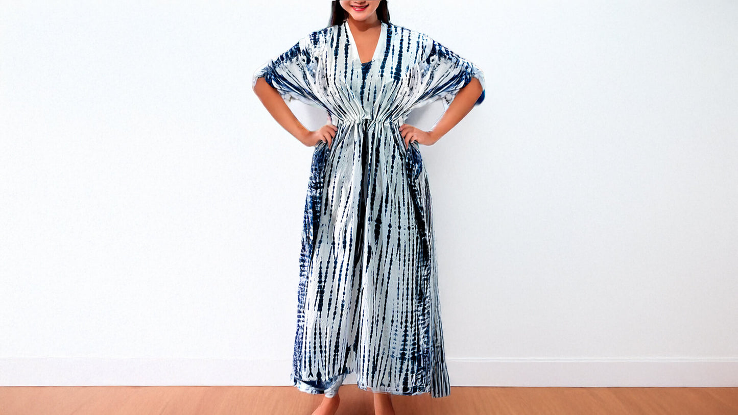 Tie and Dye Printed Long Maxi Gown Kaftan