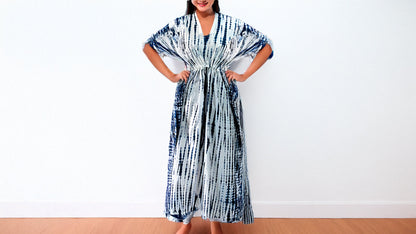 Tie and Dye Printed Long Maxi Gown Kaftan