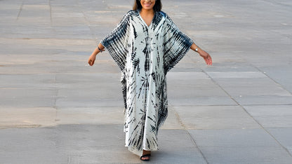 Tie and Dye Printed Long Maxi Gown Kaftan