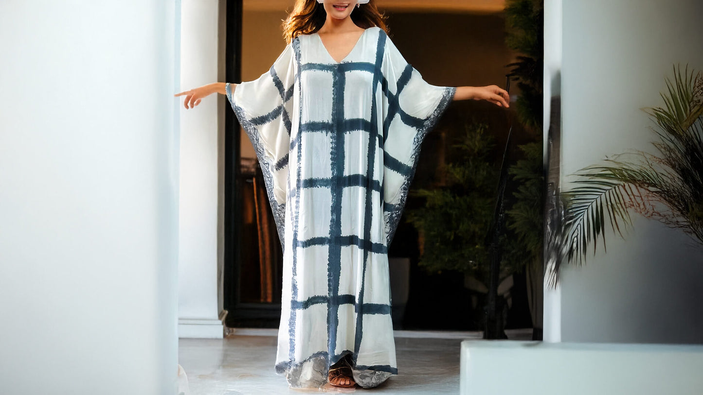 Tie and Dye Printed Long Maxi Gown Kaftan