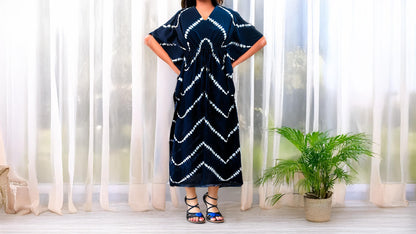 Tie and Dye Printed Long Maxi Gown Kaftan