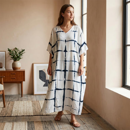 Tie and Dye Printed Long Maxi Gown Kaftan
