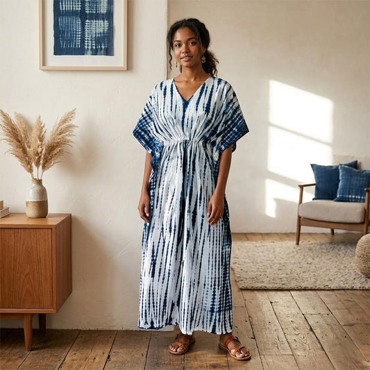 Tie and Dye Printed Long Maxi Gown Kaftan