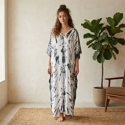 Tie and Dye Printed Long Maxi Gown Kaftan