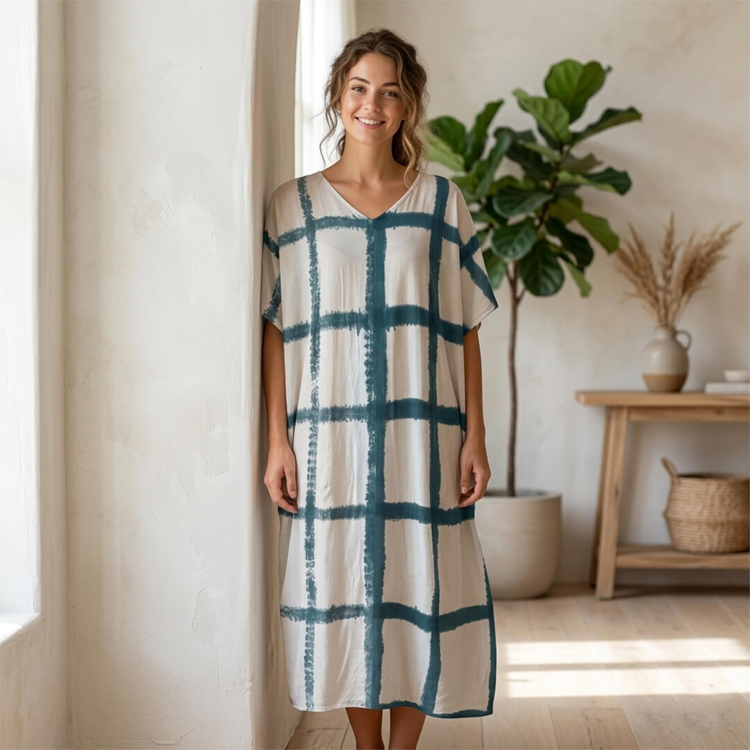 Tie and Dye Printed Long Maxi Gown Kaftan