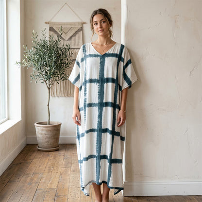 Tie and Dye Printed Long Maxi Gown Kaftan