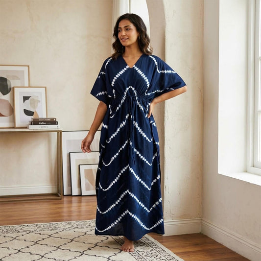 Tie and Dye Printed Long Maxi Gown Kaftan