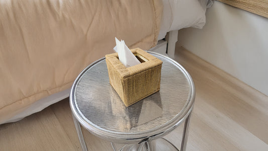 Vertical Tissue Box with Jute Wrapping