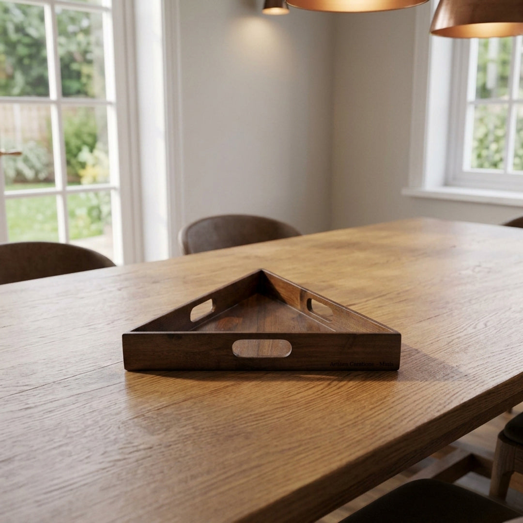 Triangular Tray in Sheesham Wood