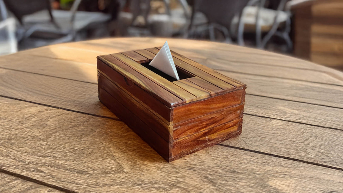 Handmade Sheesham Wood Tissue Box