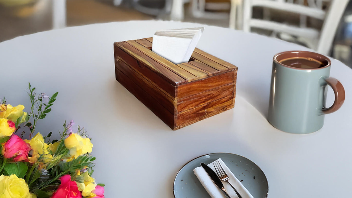 Handmade Sheesham Wood Tissue Box