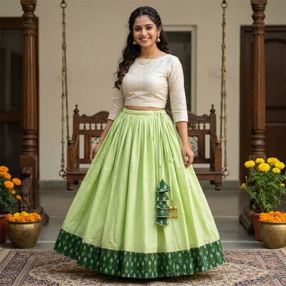 Ghaghra Skirt with Ikkat Border